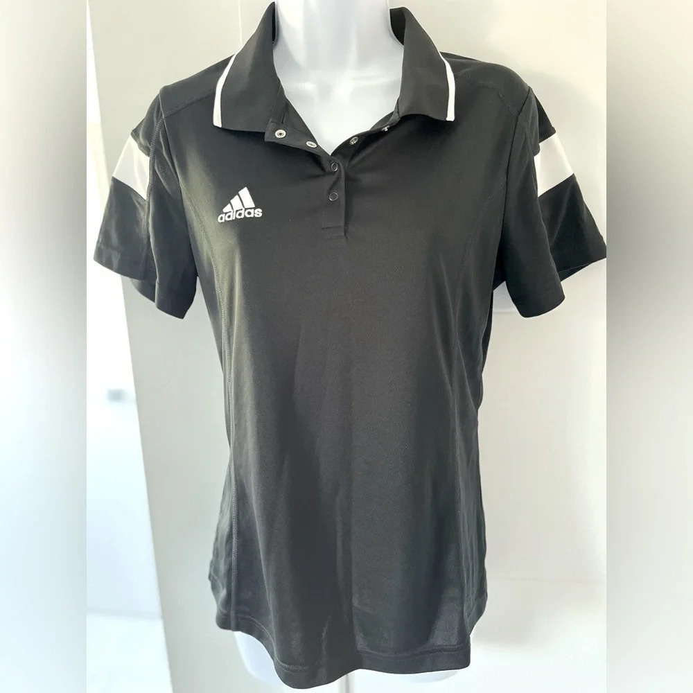 Adidas/💰2 FOR $10💰 Climalite/ Women’s Golf tee/ Black and white/ Size US M - Picture 1 of 9